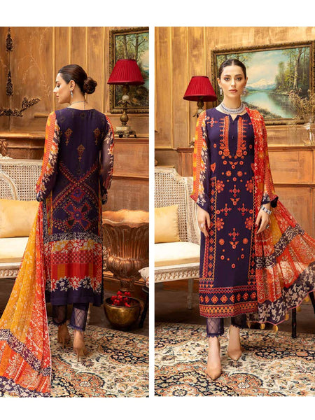 Pakistani Salwar Kameez - Embroidered Chiffon