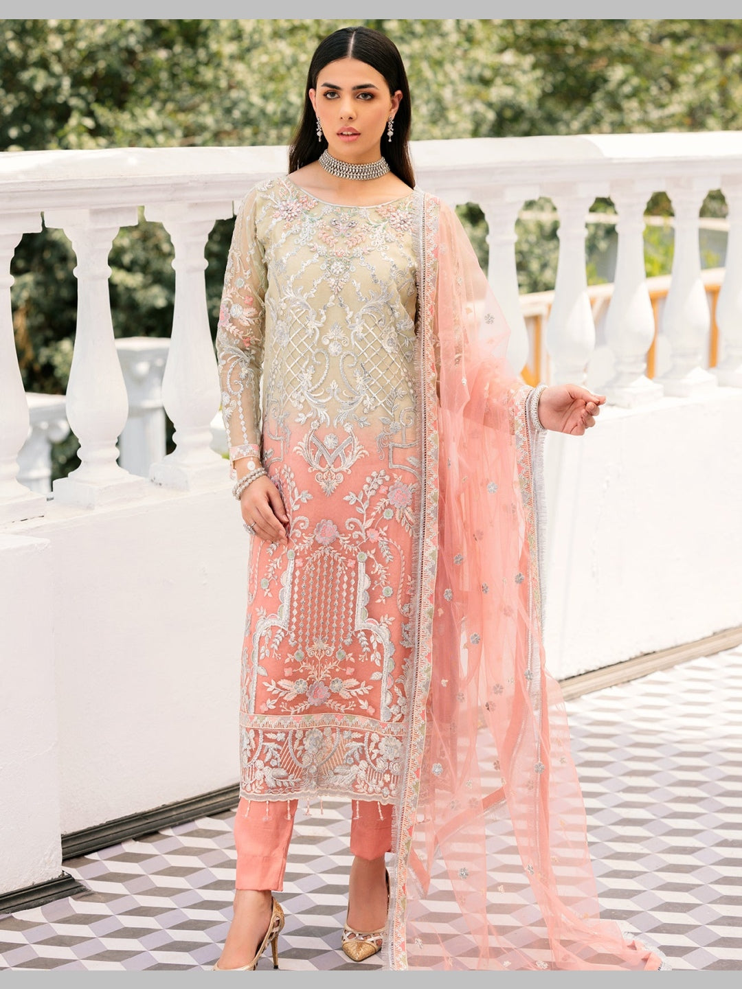 Pakistani Dress Organza Silk Pakistani Dress Organza Silk