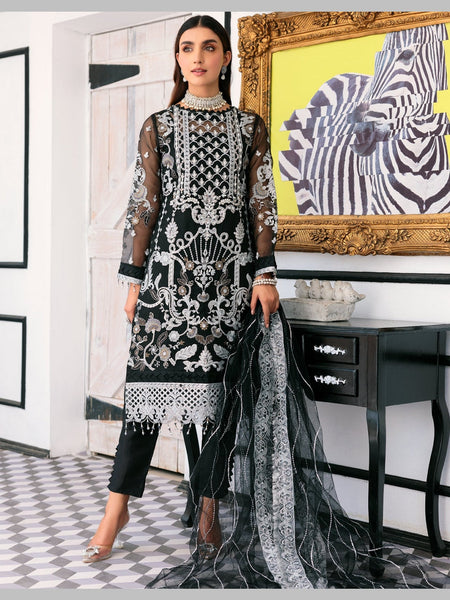 Pant Salwar Kameez - Organza Silk Embroidery