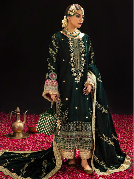 Velvet Salwar Kameez - Embroidered Exclusive Velvet