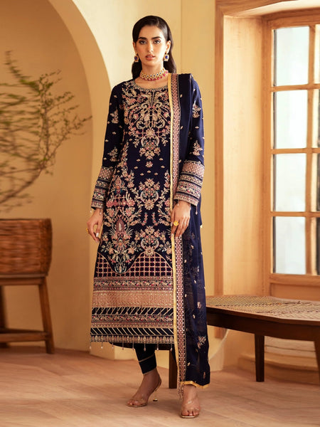 Black Pakistani Dress - Embroidered Chiffon Premium
