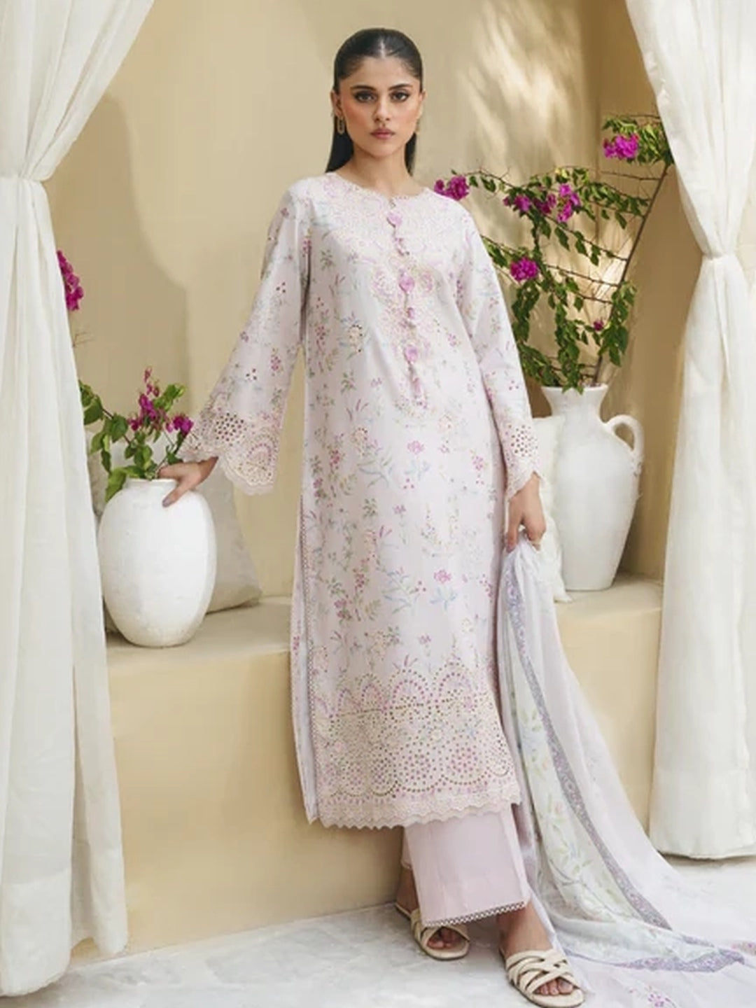 Pink Embroidered Chikankari Pink Embroidered Chikankari