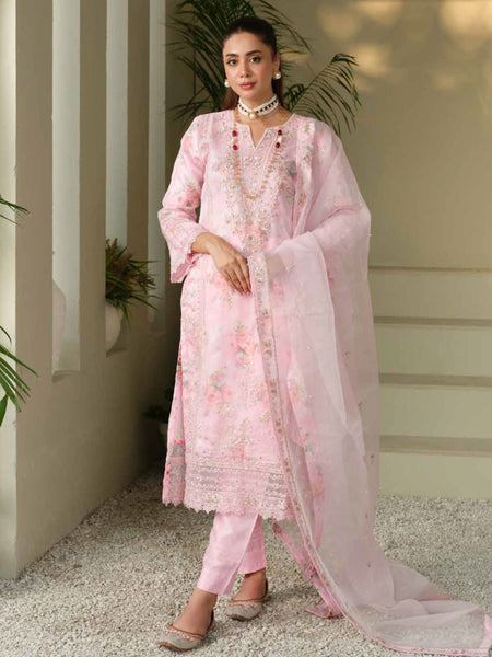 Pink Salwar Kameez - Embellished Organza