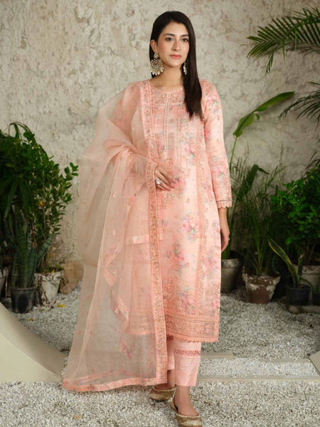 Pink Salwar Kameez - Embellished Organza