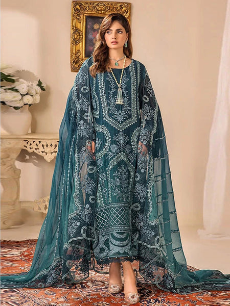  Pakistani Dress - Embroidered Luxe Chiffon