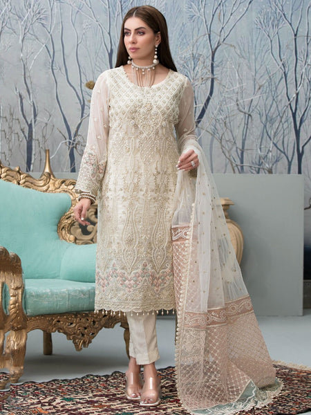 Plus-Sizes Salwar Kameez - Exclusive Chiffon Embroidered