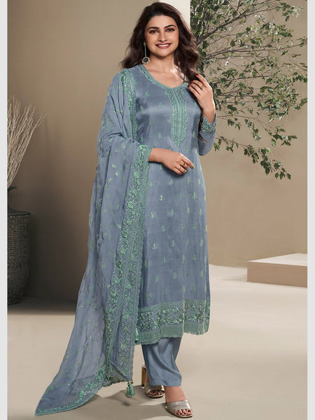 Straight Indian Dress - Art Silk Embroidery