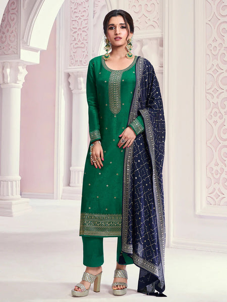 Net Salwar Kameez - Art Silk Embroidered