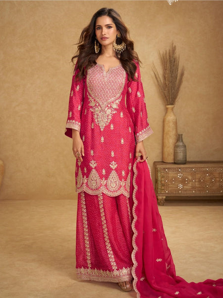 Embroidered Real Chinon Salwar Kameez by Fabricoz USA