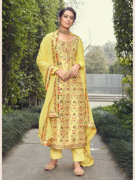 Sharara Indian Dress - Embroidered Silk Jacquard