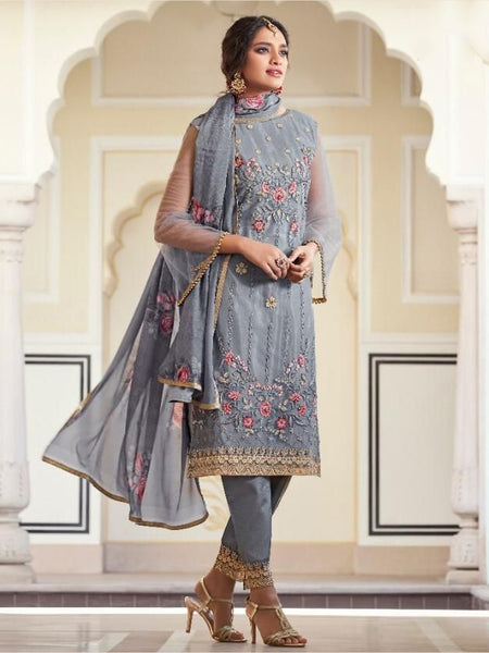 Churidar Salwar Kameez - Net Heavy Embroidered