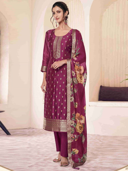 Pant Indian Dress - Lotus Silk Jacquard
