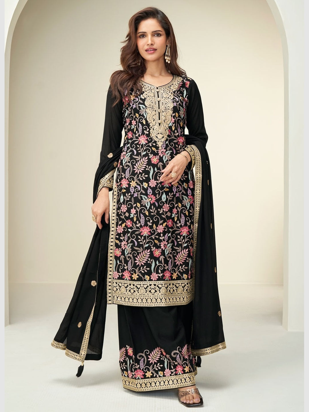 high low formal dresses plus size Sydneys Closet SC7386 Prom Dress - Multi-Floral main image 0