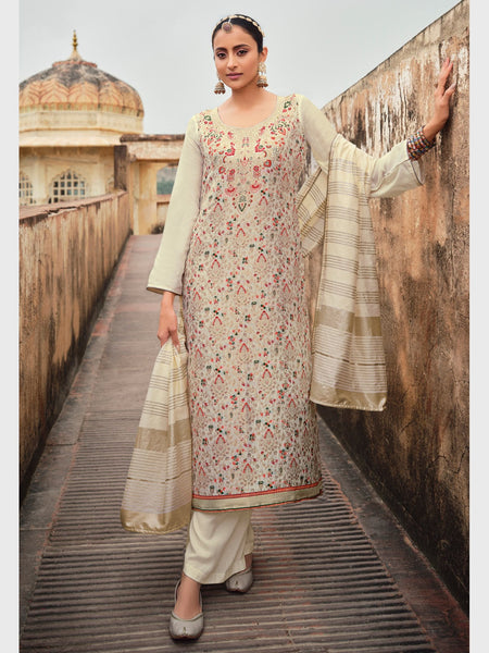 Churidar Salwar Kameez - Silk Minakari Jacquard