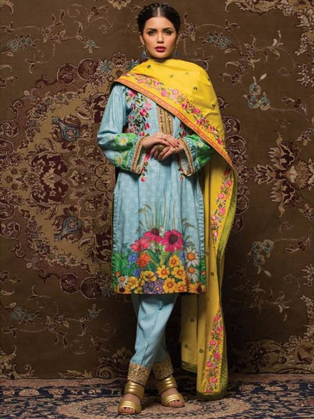 Pakistani Salwar Kameez - Embroidered Lawn