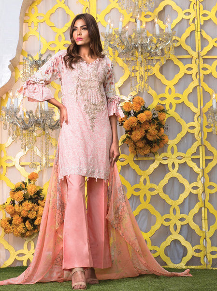 Pakistani Salwar Kameez - Embroidered Lawn