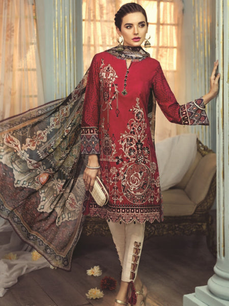Pakistani Salwar Kameez - Embroidered Premium Lawn