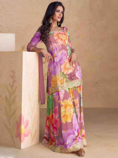Sharara Salwar Kameez - Real Chinnon Net