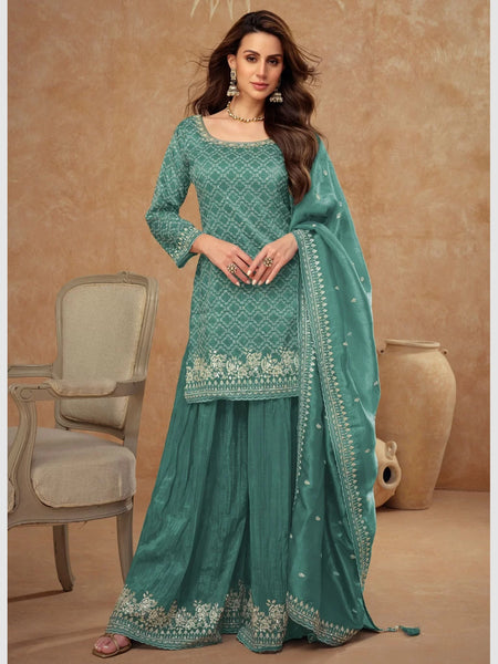 Silk Salwar Kameez - Embroidery Gold Silk
