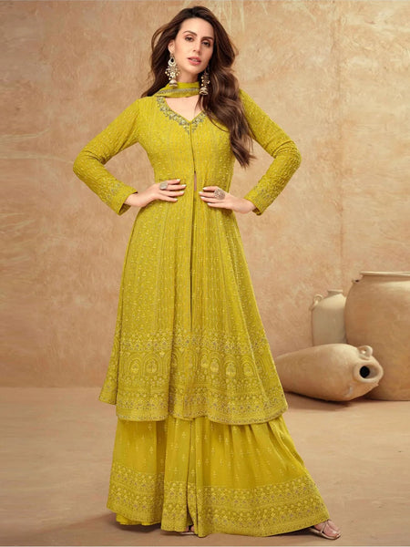 Sharara Salwar Kameez - Embroidery Real Georgette
