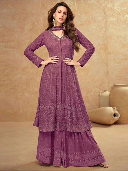 Sharara Salwar Kameez - Embroidery Real Georgette