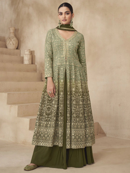 Pant Indian Dress - Embroidered Real Georgette