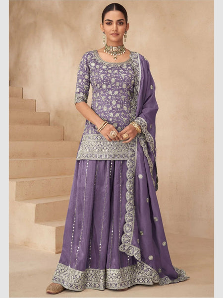 Embroidered Shimmer Silk Indian Dress by Fabricoz USA