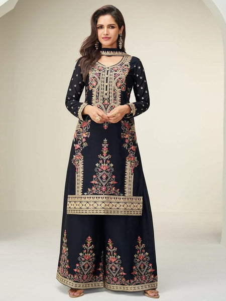 Party Salwar Kameez - Premium Chinon Silk