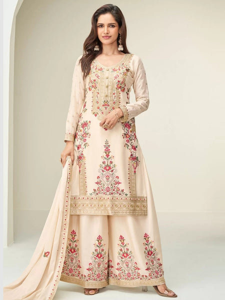 Party Salwar Kameez - Premium Chinon Silk