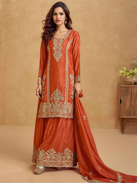 Party Salwar Kameez - Premium Chinon Silk