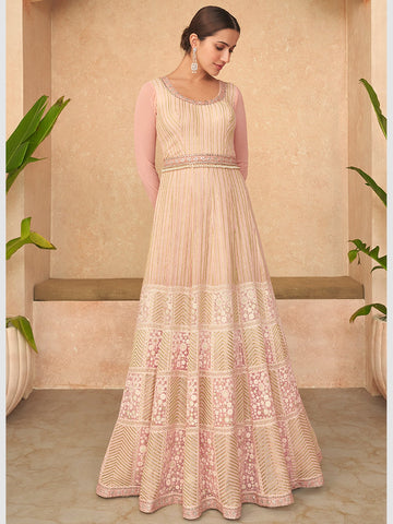 Buy Navy Bandhej Anarkali Dress | Party wear Anarkali Suits