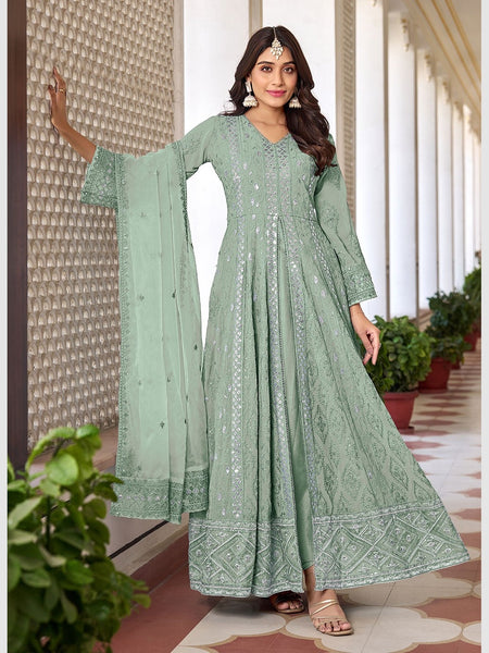  Salwar Kameez - Faux Georgette - Anarkali