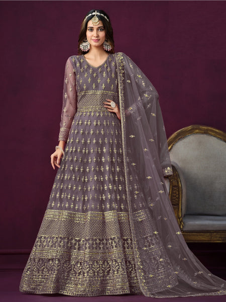 Net Indian Dress - Net Embroidery - Anarkali