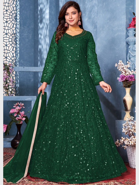 Net Salwar Kameez - Embroidered Net - Anarkali Dress