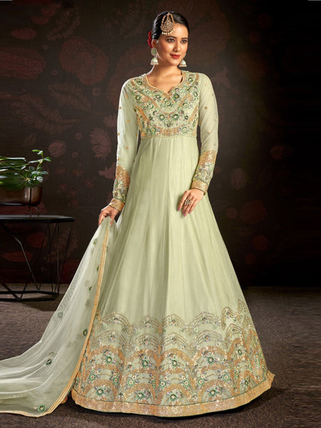 Net Salwar Kameez - Butterfly Net - Anarkali