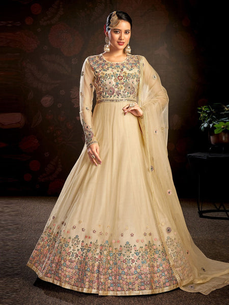 Net Salwar Kameez - Butterfly Net - Anarkali