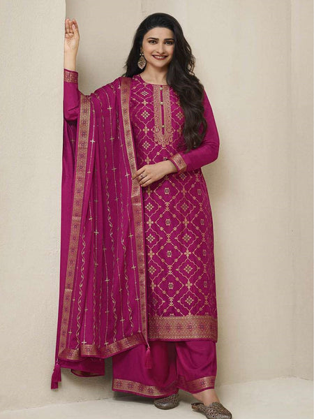 Straight Indian Dress - Dola Jacquard Embroidery