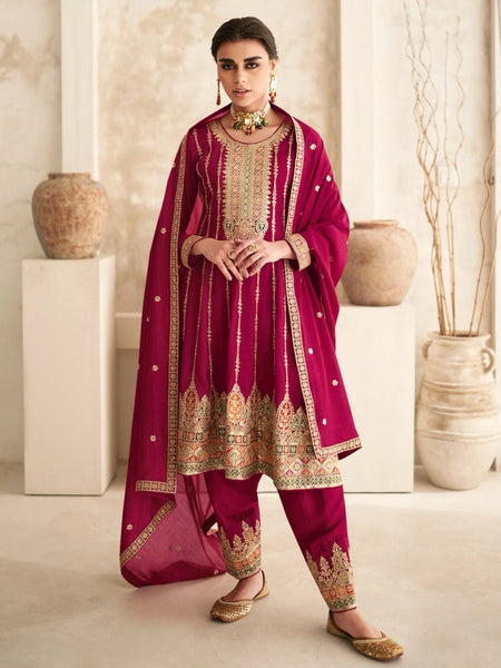 Straight Indian Dress - Luxury Silk Embroidery
