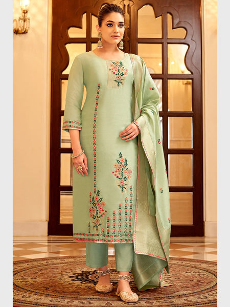 Straight Indian Dress - Pure Jacquard Embroidery