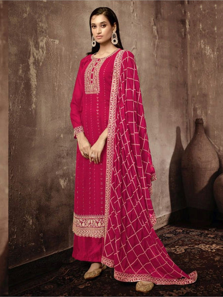 Churidar Salwar Kameez - Georgette & Santoon Embroidery