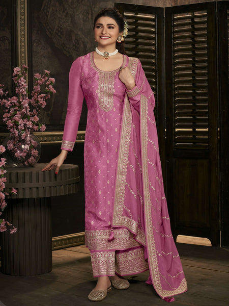 Churidar Salwar Kameez - Jacquard Zari Embroidered