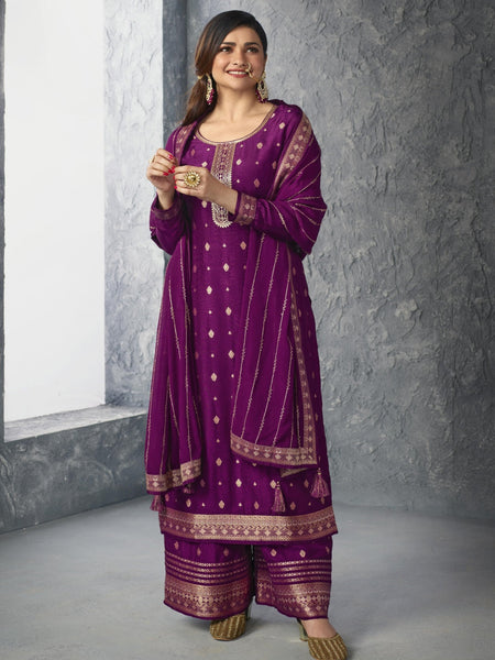 Straight Indian Dress - Embroidered Jacquard