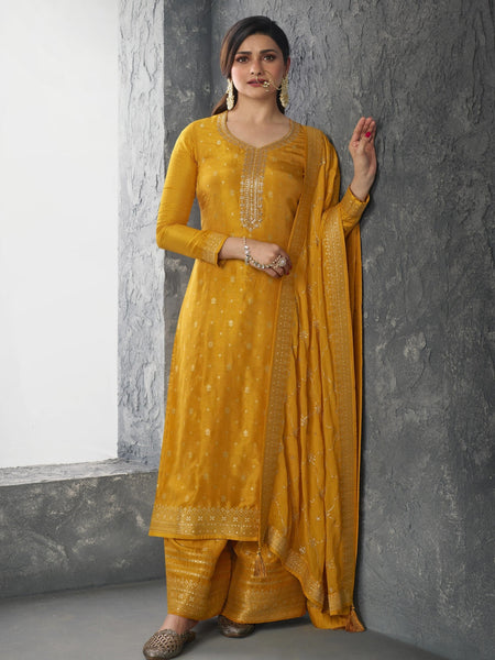 Orange Indian Dress - Embroidered Jacquard