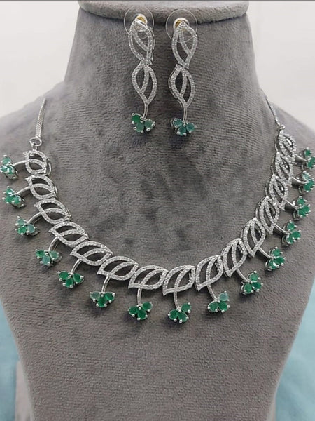 Necklace Indian Jewelry - Zirconia Stones Necklace & Earrings