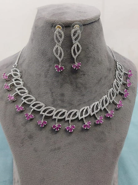 Zirconia Indian Jewelry - Zirconia Stones Necklace & Earrings
