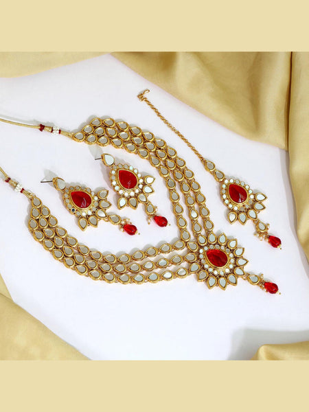 Kundan Indian Jewelry - Kundan Necklace with Tikka