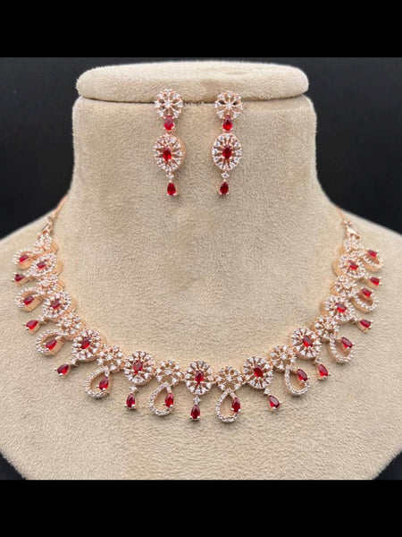 Necklace Indian Jewelry - Zirconia Stones Necklace & Earrings
