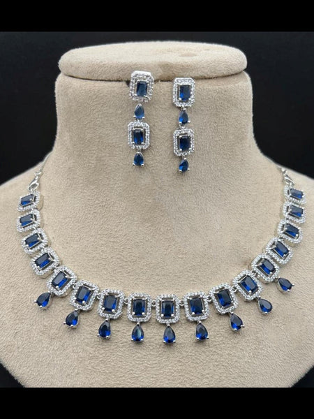  Indian Jewelry - Zirconia Stones Necklace & Earrings
