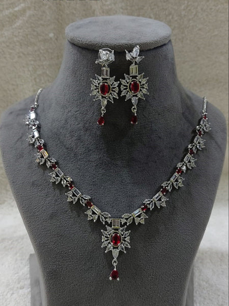  Indian Jewelry - Zirconia Stones Necklace & Earrings