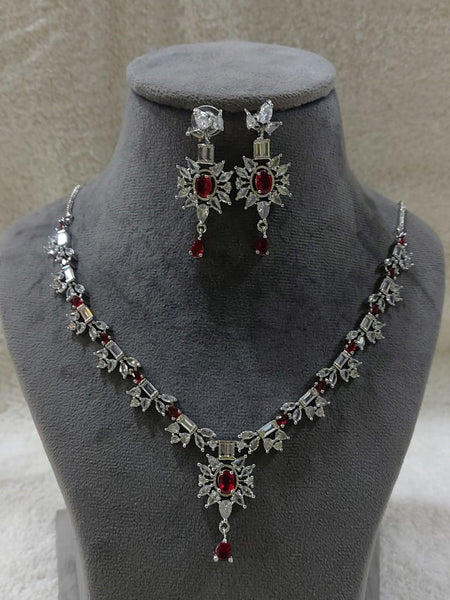  Indian Jewelry - Zirconia Stones Necklace & Earrings